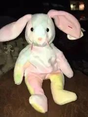 Ty Beanie Baby - Hippie the Rabbit 1998- MWMT w Errors