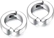 [LIFKOME] Painless Ear Clip Earrings Clip-on Titanium Steel Hoop Earrings Gold for Graduation Parties