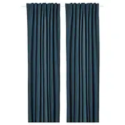 ROSENMANDEL room darkening curtains, 1 pair, dark blue/with heading tape, 135x250 cm