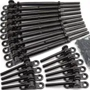 10 3/16" Black Cable Railing T316 Stainless Steel Swage Turnbuckle Hardware Kit
