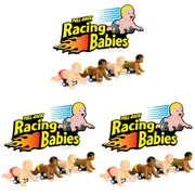 3PK Archie McPhee 5.7cm Pull Back Racing Babies Vinyl Plastic Race Toy Asst. 3y+