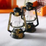 Dollhouse Miniature Retro Lantern Kerosene Lamp Pretend Play Scene OrnamenKN CR