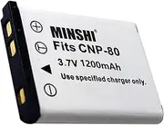 MINSHI NP-80、NP-82、NP-45、NP-45A、NP-45B、NP-45S、KLIC-7006、EN-EL10、LI-40B、LI-42B、D-LI108、D-LI63 Battery Compatible with CASIO NP-80 3.7V 1200mAh High Efficiency Battery