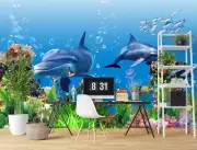 3D Dolphin Bubble A9767 Wallpaper Wall Murals Removable Self-adhesive Amy 24