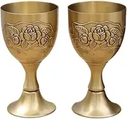 2 pieces vintage goblets cameo bronze wine glasses alloy antique set goblets medieval royal wine glasses vintage ornaments 6x11.5 cm