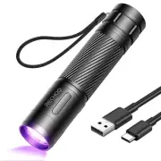 Black Light UV Flashlight, 395nm Blacklight Rechargeable Flashlights UV Light