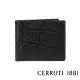 【Cerruti 1881】限量2折 義大利頂級小牛皮4卡零錢袋皮夾 全新專櫃展示品(黑色 CEPU05410M)