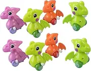 KONTONTY 8pcs Wind Up Dinosaur Creative Clockwork Plaything for Random Color Safe and Smooth Design Fun Educational for Boys Random Color