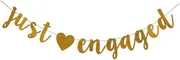 Just Engaged Gold Banner for Engagement Party Sign Decorations Garlands Supplies Props