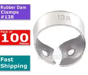 100 Pcs Endodontics Rubber Dam Clamps #138 Dental Instruments Wisdom Teeth Clamp