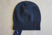 POLO RALPH LAUREN BEANIE HAT PERIWINKLE BLUE /W SMALL RED PONY NOT RIBBED OSFM