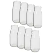 8PK E Style 14cm Glass Milk Bottle Home Decor - Clear