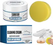 [Generic] White Shoe Cleaning Cream | Canvas Shoe Cleaning Cream - Cleaning and Stain Removal Cream, Multi-Purpose Cleaning Cream, White Shoe Cleaning Cream with Sponge