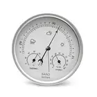 Dial Type Barometer Thermometer Hygrometer 3 in 1 5.2" Diameter Silver