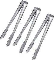 Zerodeko 3pcs Stainless Steel Sugar Tongs Ice Cube Clips Skid Food Serving Tongs for Tea Parties Home Events and Cafes for Sugar Cubes Ice and Appetizers
