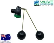Poly Float Valve - Dual Reservoir - Supplied With 2 x Brass Arms & 2 x 6" Floats