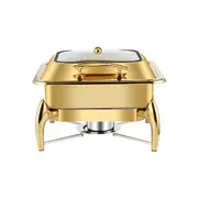 SOGA Gold-Plated Stainless Steel Square Chafing Dish