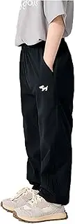 [kolally] Boys Joggers Pants Youth Quick-Dry Lightweight Athletic Hiking Gym School Pants with Pockets Sweatpants Clothes 3-12Y