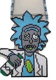 NEW Drunk Rick & Morty Kandi Perler Necklace EDM EDC Fest Rave Dance