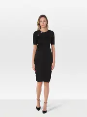 Black Button Down Detail Dress