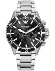 [Emporio Armani] Chronograph Silver-Tone Watch