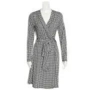 Banana Republic Elephant Print Wrap Dress Navy Blue and White GOP Election Night