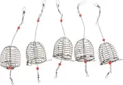 Gatuida 5 Pcs Bait Cage Basket Fishing Keep Nets Swingers Carp Fishing Holder Tackle Bobbins Carp Fishing Carp Fishing Accessories Traps for Fish Cage Feeders Fishing Steel Fish Trap Red