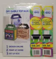 Zumibox DIY Gable Top Box (Matte White) 12 PreCut Printable Boxes: Template 1842