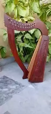 New 12 Strings Rose Wood Harp Celtic Irish Solid Natural Finished with Bag