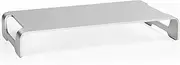 VIVO Silver Aluminum 16 Inch Wide Monitor Riser, Ergonomic Desktop Stand, Modern Tabletop Organizer (Stand-V000H)