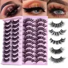 10 Pairs False Eyelashes 3d Effect Decorate Eye Wispy Lashes Soft