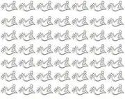 [Gowxs] 50Pcs Silver Peace Dove Charms Peace Dove Pendants Antique Tibetan Silver Tone Making DIY Handmade Accessories Craft Jewelry Making 13 x 19 mm, Non-Precious Metal