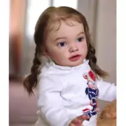 26" Lifelike Reborn Baby Doll Cloth Body Toddler Cute Girl Rooted Hair Handmade