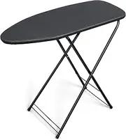 Duwee Compact Ironing Board (33 x 89 cm) with Ample Ironing Space, Lightweight Iron Board with Anti-Gravity Hook, Easy for Storage (Black)