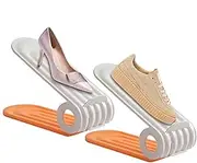 Yabauuop Shoe Slot Organizer | 4 Levels Adjustable Space Savers 50% Adjustable Shoe Slots | Slim Thickened Shoe Space Saver for Most Children's Shoes Slippers Flat Shoes Sneakers