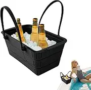 Foldable Ice Bucket,Silicone Foldable Beverage Tubs with Handle | Portable Ice Blocks Mold for BBQ Gatherings Home Bar Beach Outings Fishing Trips