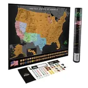 Scratch Off Map of The United States – Deluxe Travel Map with 50 State Flags