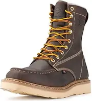 [SUREWAY] Mens 8 inch Wedge Moc Toe Work Boots for Men/Women