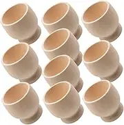 MINAOLULUS Egg Holding Pedestal in Wood Non-Skid Egg Rack Crystal Ball Stand 10pcs Craft Cups for Party