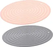 FUTUREORYY 2Pcs Silicone Pet Food Mats Heat Insulation Pads for Dogs Cats Non Slip Household Silicone Bowl Mats Prevents Scratches Spills for Home Use
