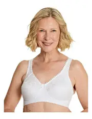 [Royce Lingerie] Grace Wirefree Cotton Full Cup Support Bra in White