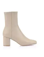 [Siren] Stretch Kid Leather Juan II Sock Boots in Nude