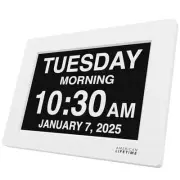 【New 2025 Dementia Clock Large Digital Clock for Seniors, 8 inch White