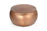 Titan Bronze Hammered Look Round Metal Coffee Table 80cm