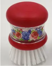 Pioneer Woman Heritage Floral Soap Dispensing Palm Dish Brush