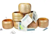 7 Plastic Napkin Rings Holders Pearl Beige Peach Natural Striped