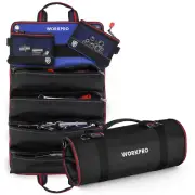 Roll up Tool Bag with 6 Pockets Multi-Purpose Heavy Duty Tool Organizer with Det