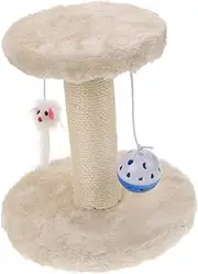 GANAZONO Cat Scratching Post for Indoor Cats Dual Level Cat Tree with Sisal Scratching Columns Hanging Balls Durable Safe and Adorable Present for Kittens