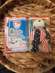 Ty SPANGLE The Bear Beanie Baby International Bears II McDonald's NEW 1999
