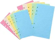 TEHAUX Notepad Refill Paper 6-hole Notebook Insert Paper A6 Inserts for Loose-leaf Notebooks